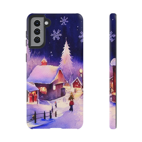 Christmas Homes in the Snow - Impact Resistant Phone Case Samsung Galaxy S21 Plus Matte